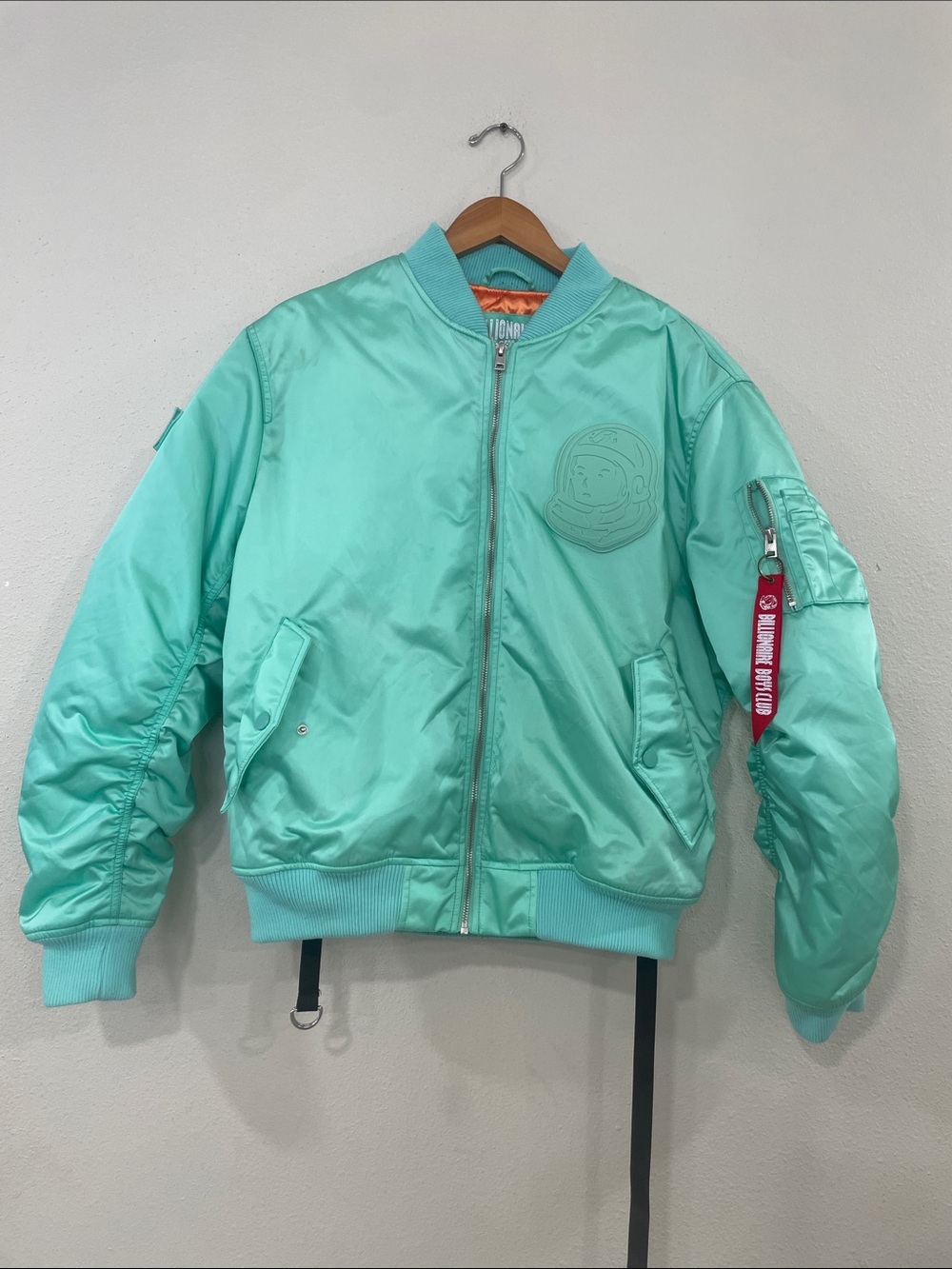 Billionaire Boys Club Mint Green Bomber Jacket with Astronaut Emblem